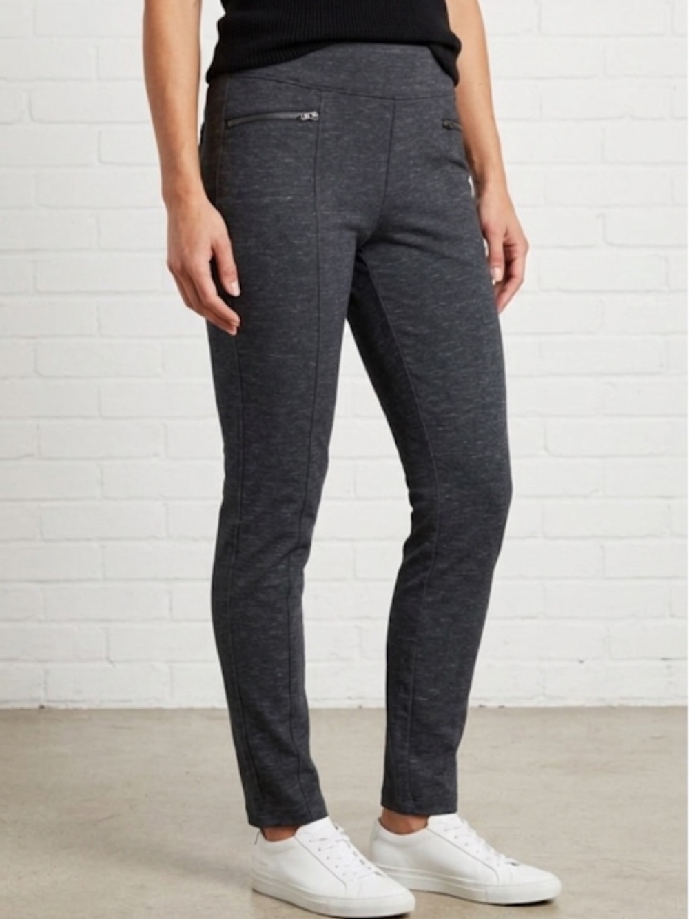 Royal Robbin’s Heather Dark Grey Zipper Detail Thick Legging Pants Size S